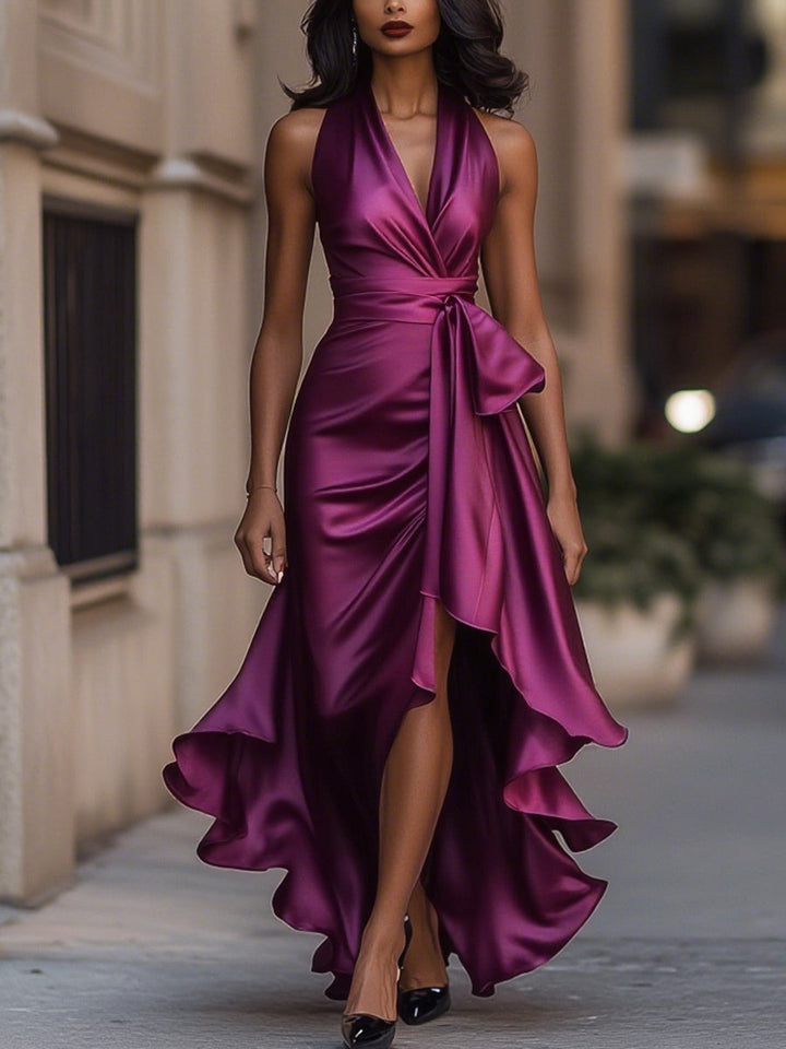 Lisa | Women's V-Neck Sleeveless Wrap Midi Dress Alternative