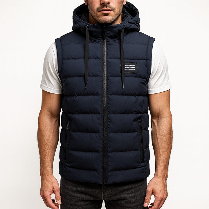 Men's Electric Heated Puffer Vest with Detachable Hood & USB Heating