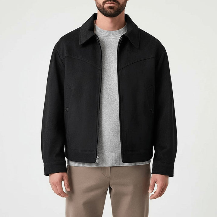 Men's Faux Suede Utility Jacket with Flap Pockets