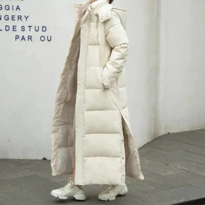 Cappotto trapuntato moderno da donna, imbottito, con cappuccio e chiusura a zip