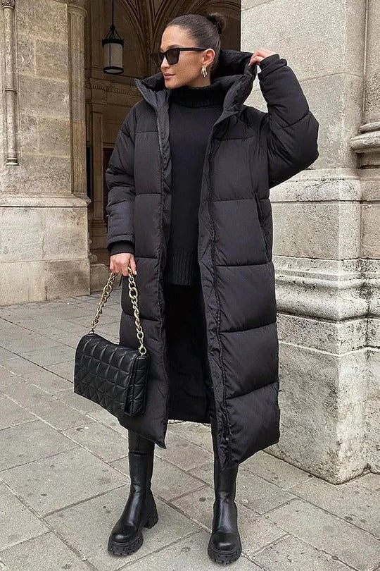 Women's Insulated Long Quilted Winter Coat