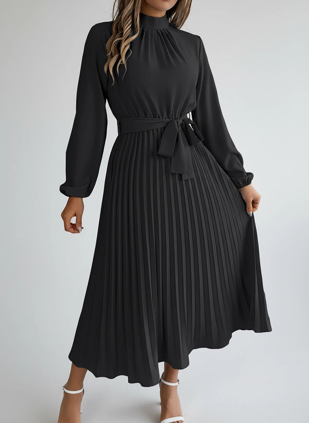 Sophia | Women's Long Sleeve A-Line Midi Dress