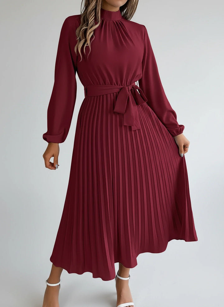 Sophia | Women's Long Sleeve A-Line Midi Dress