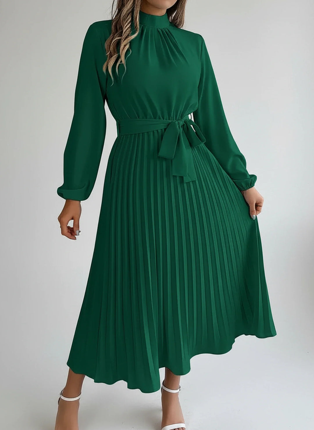 Sophia | Women's Long Sleeve A-Line Midi Dress