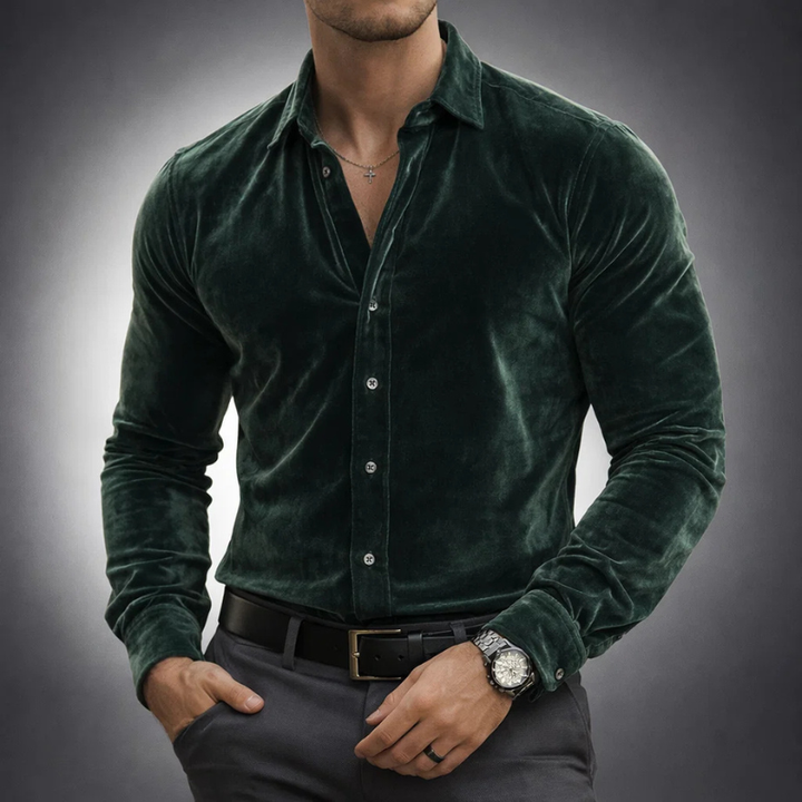 Louis | Men's Velvet Long Sleeve Shirt