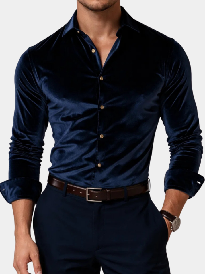 Louis | Men's Velvet Long Sleeve Shirt