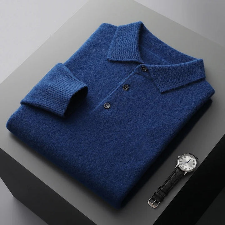 Men's Cashmere Polo Business Sweater