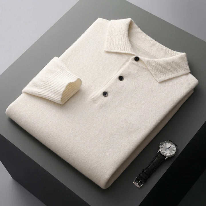 Men's Cashmere Polo Business Sweater