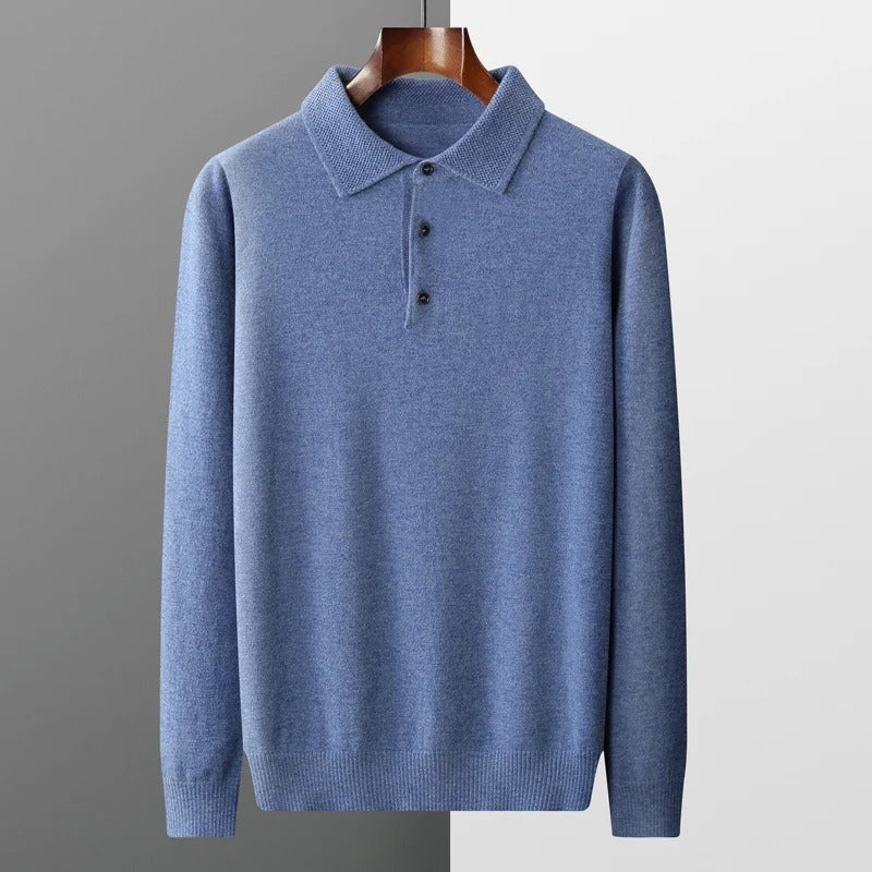 Men's Cashmere Polo Business Sweater