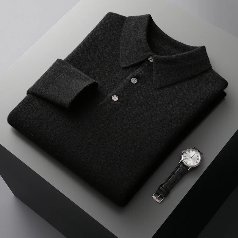 Men's Cashmere Polo Business Sweater