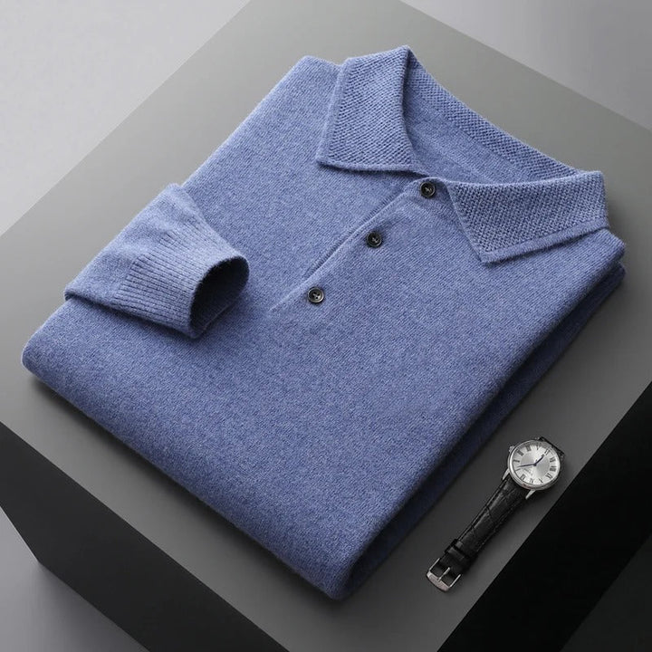 Men's Cashmere Polo Business Sweater