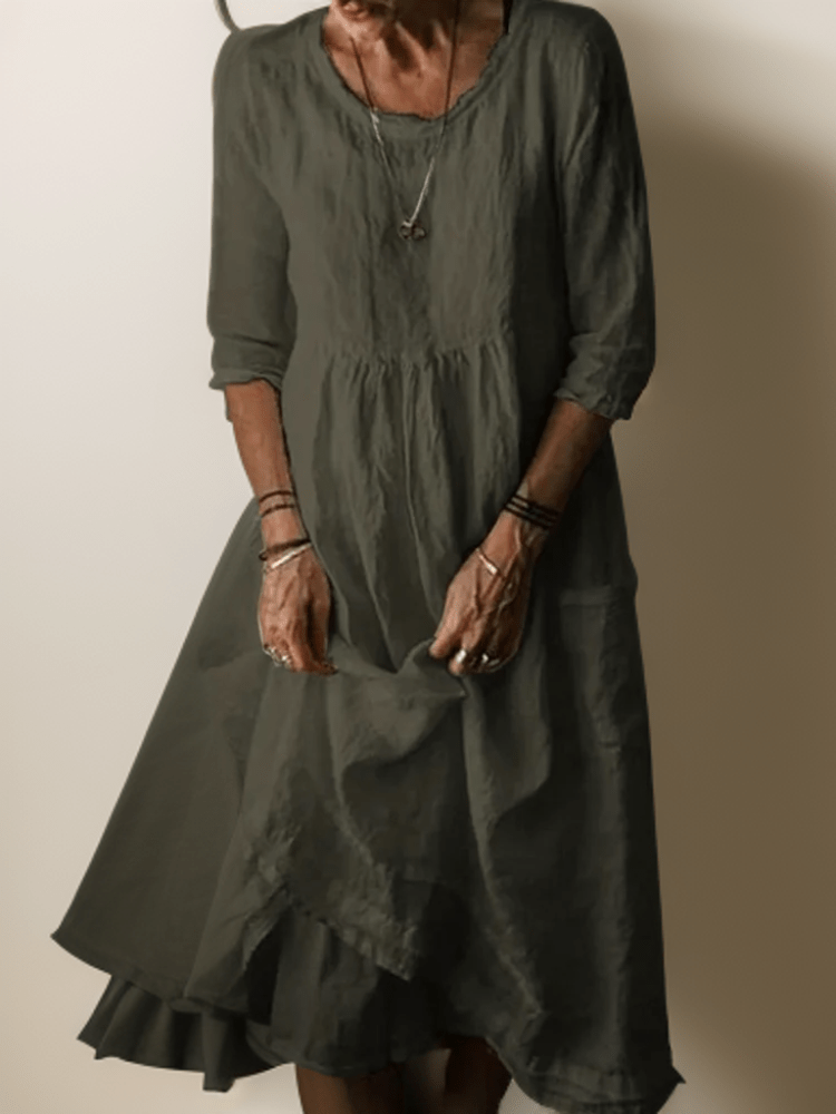 Marina | Women's Tiered A-Line Midi Dress