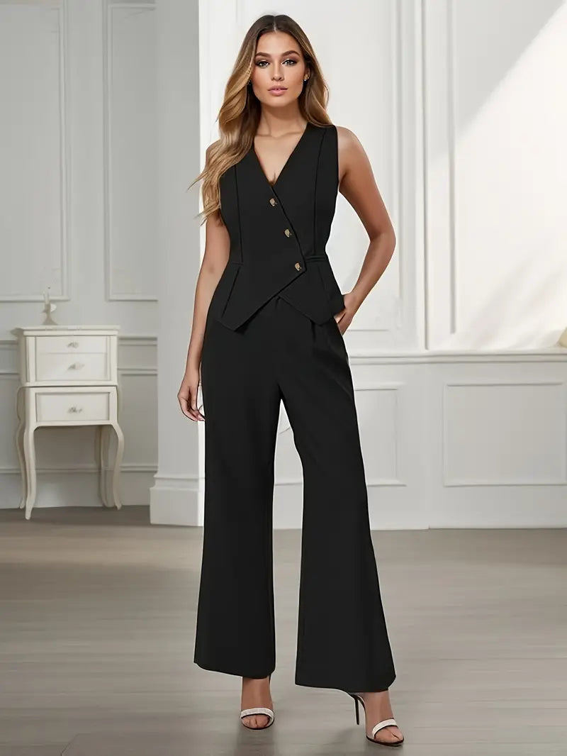Mary | Women's High-Waisted Wide Leg Two-Piece Outfit