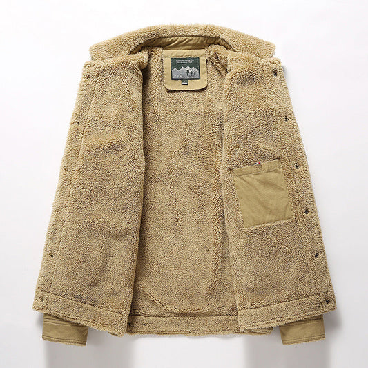 Dicke Herren-Winterjacke mit warmem Wollfutter für kalte Tage