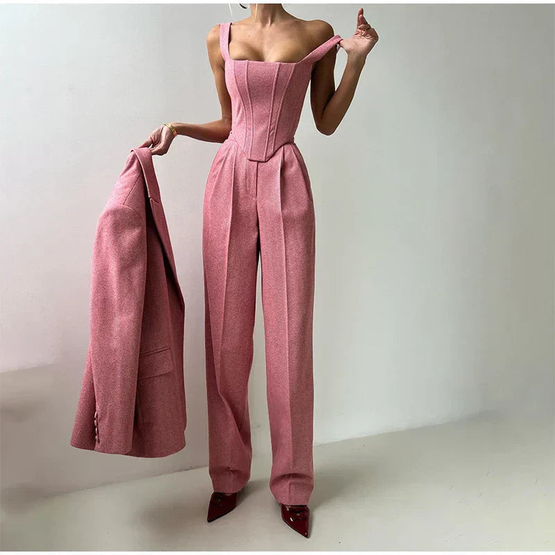 Maureen | Women's Stylish Wide Leg Pant Suit Set