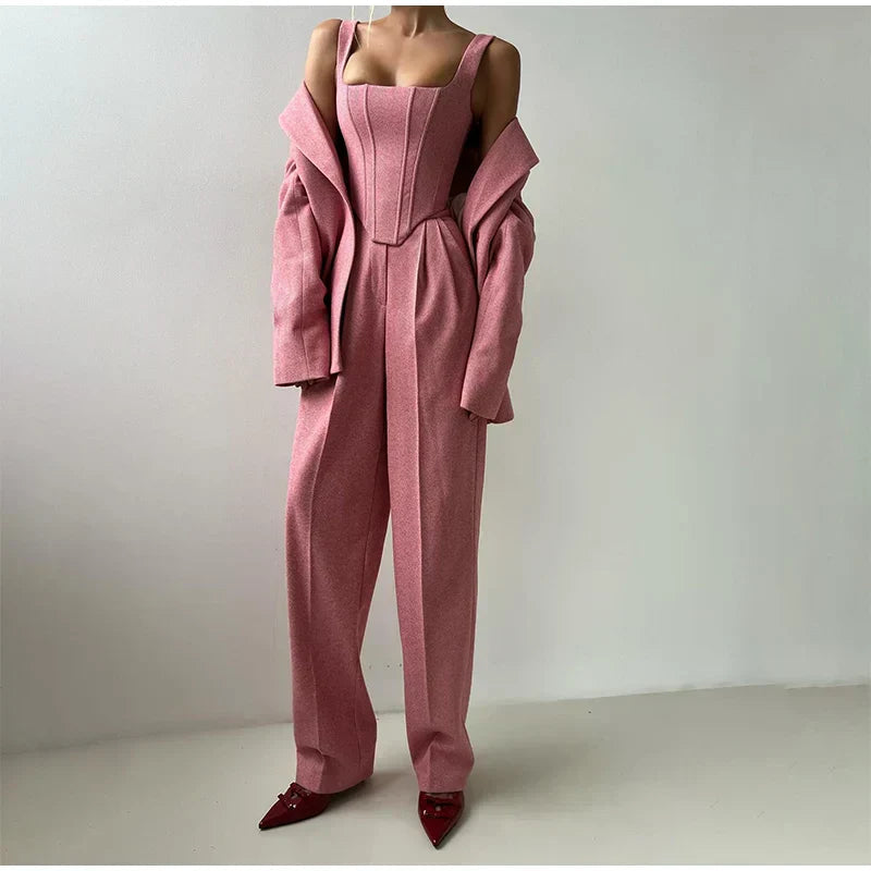 Maureen | Women's Stylish Wide Leg Pant Suit Set