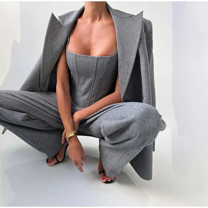 Maureen | Women's Stylish Wide Leg Pant Suit Set
