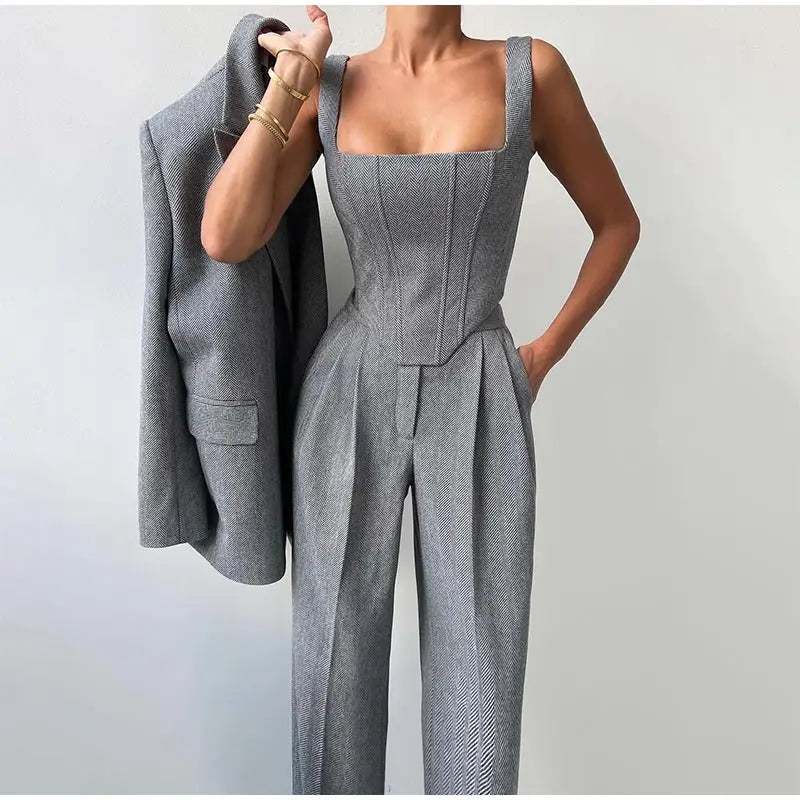Maureen | Women's Stylish Wide Leg Pant Suit Set