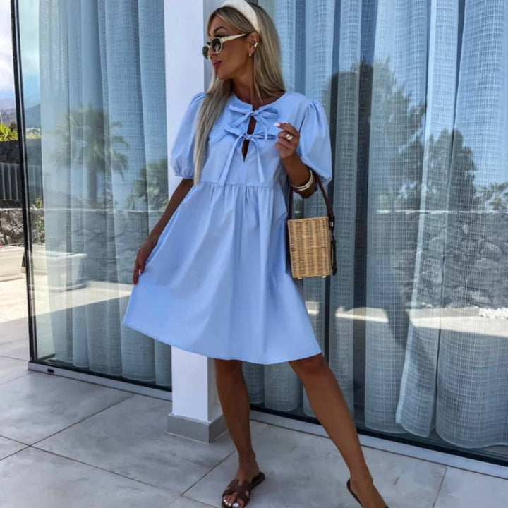 Melanie | Women's Puff Sleeve A-Line Dress