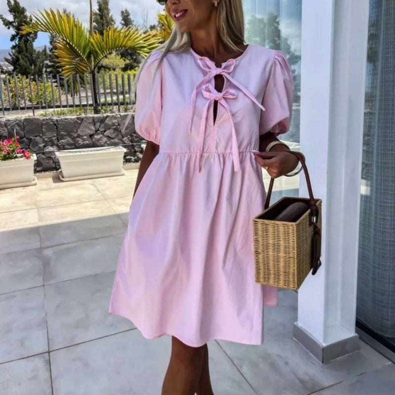 Melanie | Women's Puff Sleeve A-Line Dress