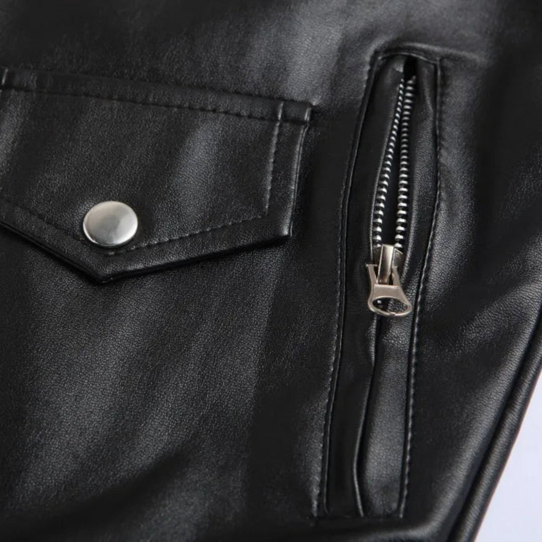 Men's Bomber Jacket with Adjustable Hem and Zippered Pockets