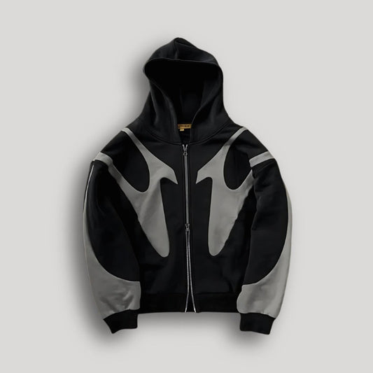Katoenen hoodie voor heren met kleurvlakken en ritssluiting voor dagelijks gebruik in de winter