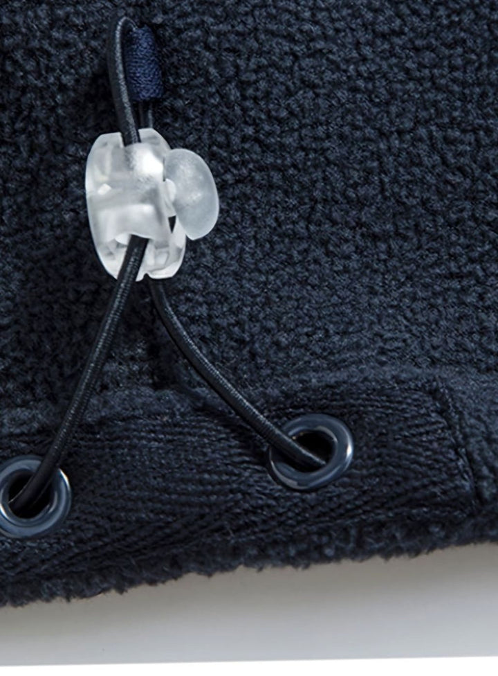 Men's Full-Zip Fleece Jacket with Stand Collar and Pockets