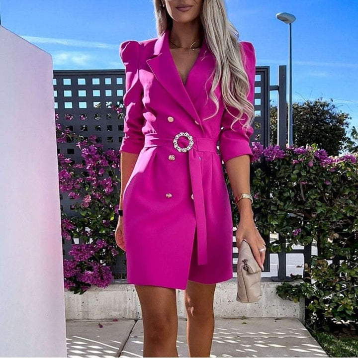 Meredith | Women's Belted Blazer Style Mini Dress