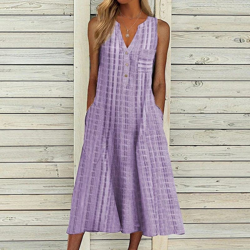 Mia | Women's Sleeveless A-Line Midi Dress for Effortless Style