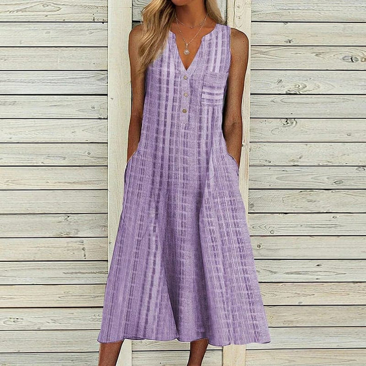 Mia | Women's Sleeveless A-Line Midi Dress for Effortless Style