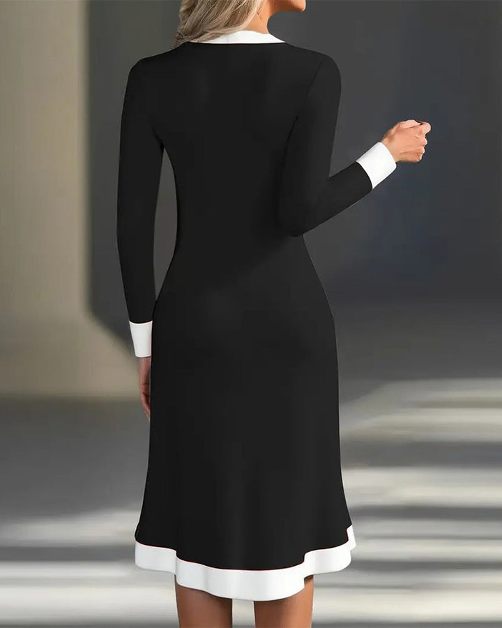 Miley | Women's V-Neck Midi Dress for Stylish Comfort