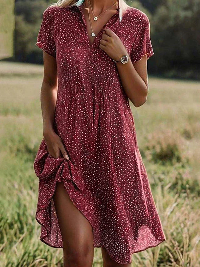 Portia | Women's Casual Floral Dress with Lapels