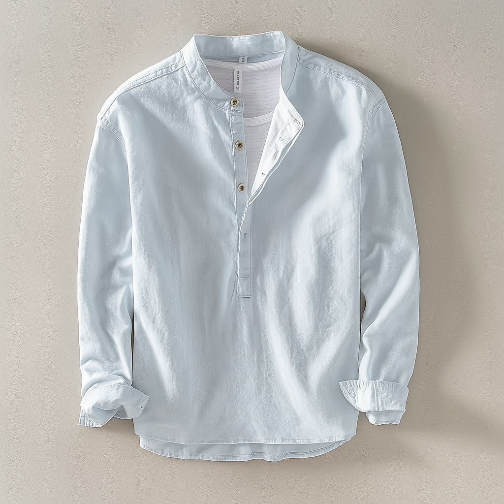 Murray | Men's Casual Long Sleeve Band Collar Shirt