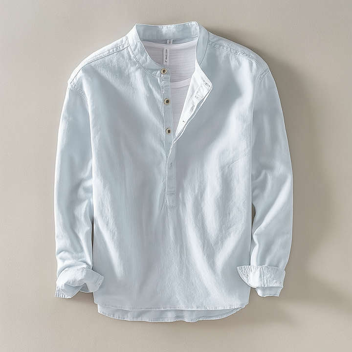 Murray | Men's Casual Long Sleeve Band Collar Shirt