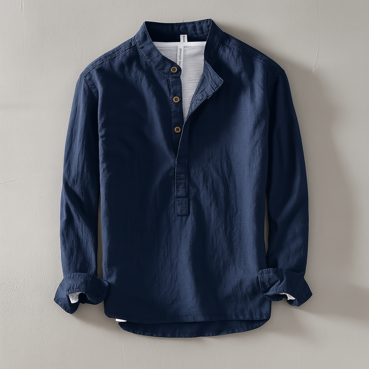 Murray | Men's Casual Long Sleeve Band Collar Shirt