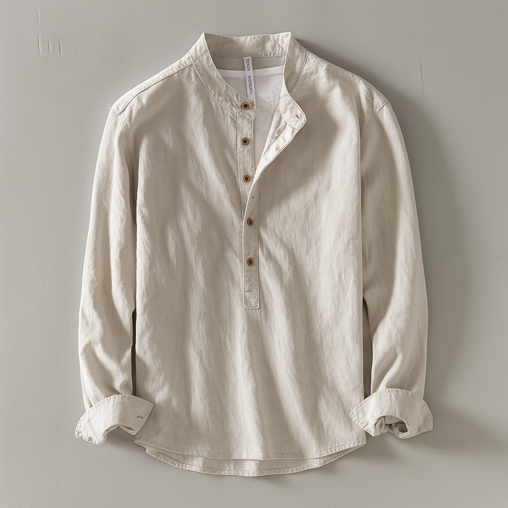 Murray | Men's Casual Long Sleeve Band Collar Shirt