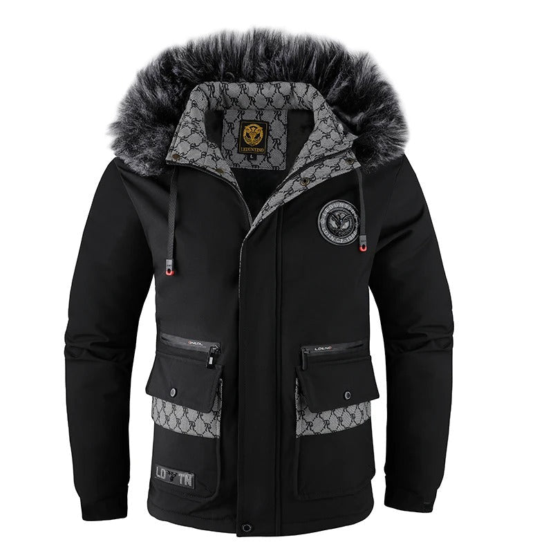 Men's Winter Padded Hooded Jacket with Windproof Warmth