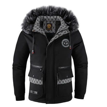 Men's Winter Padded Hooded Jacket with Windproof Warmth