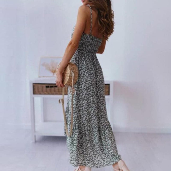 Norma | Women's A-Line Midi Dress with Spaghetti Straps