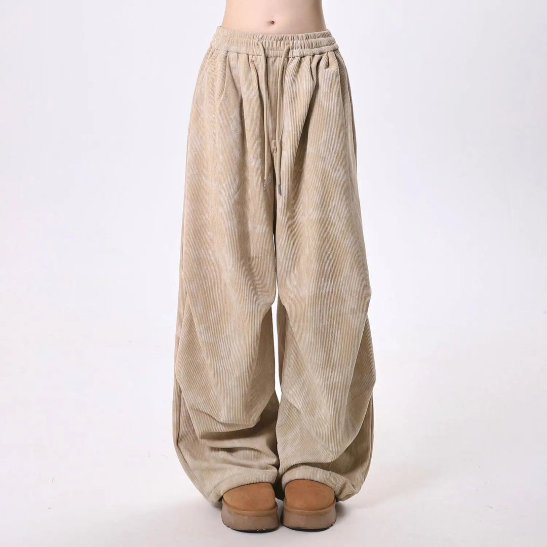 Olive | Women's High-Waisted Balloon Leg Trousers