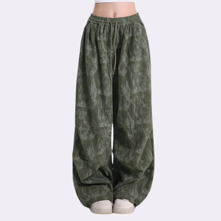 Olive | Women's High-Waisted Balloon Leg Trousers