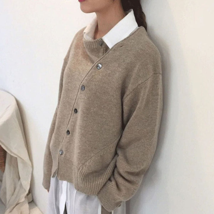 Women's Long Sleeve Cardigan with Button Closure