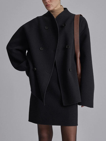 Women's Oversized Button-Down Jacket with Long Sleeves for Fall
