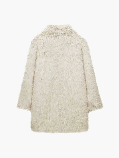 Zachte, casual oversized jas van imitatiebont voor dames voor dagelijks gebruik