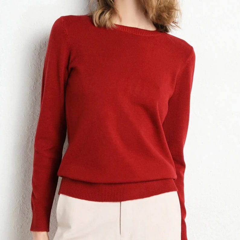 Women’s Classic Long-Sleeve Round-Neck Sweater