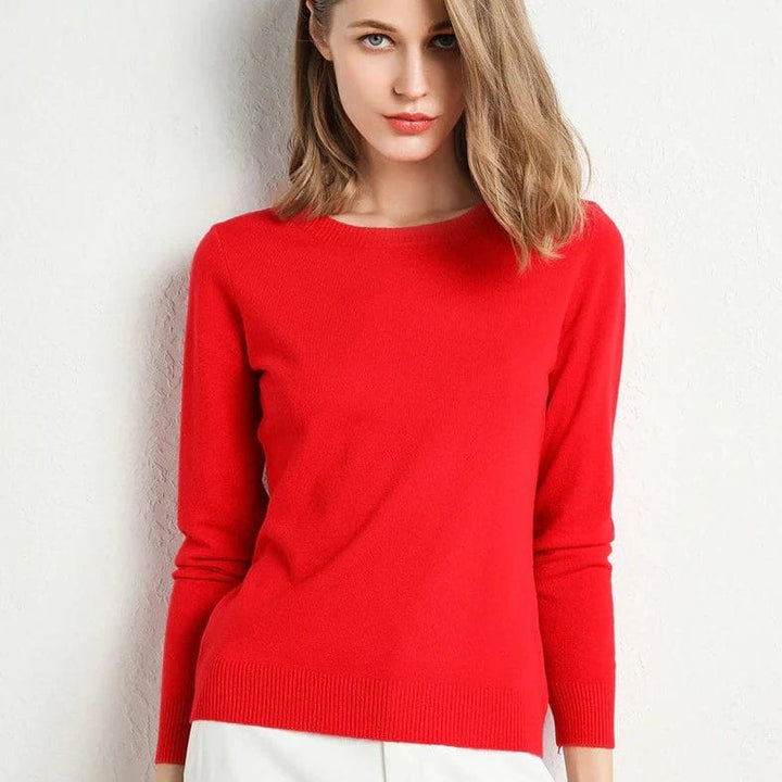 Women’s Classic Long-Sleeve Round-Neck Sweater