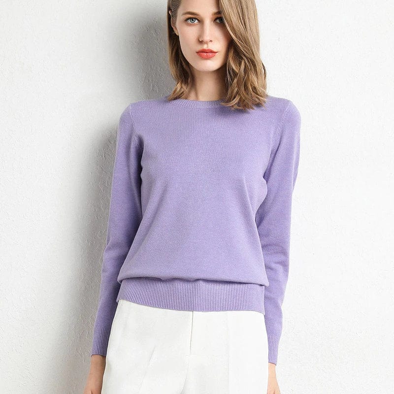 Women’s Classic Long-Sleeve Round-Neck Sweater