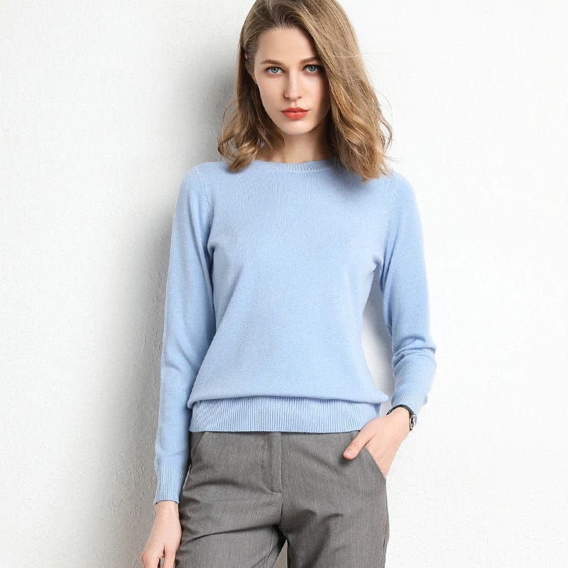 Women’s Classic Long-Sleeve Round-Neck Sweater