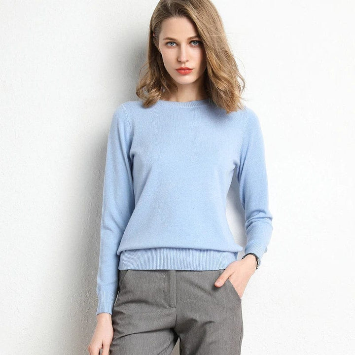 Women’s Classic Long-Sleeve Round-Neck Sweater