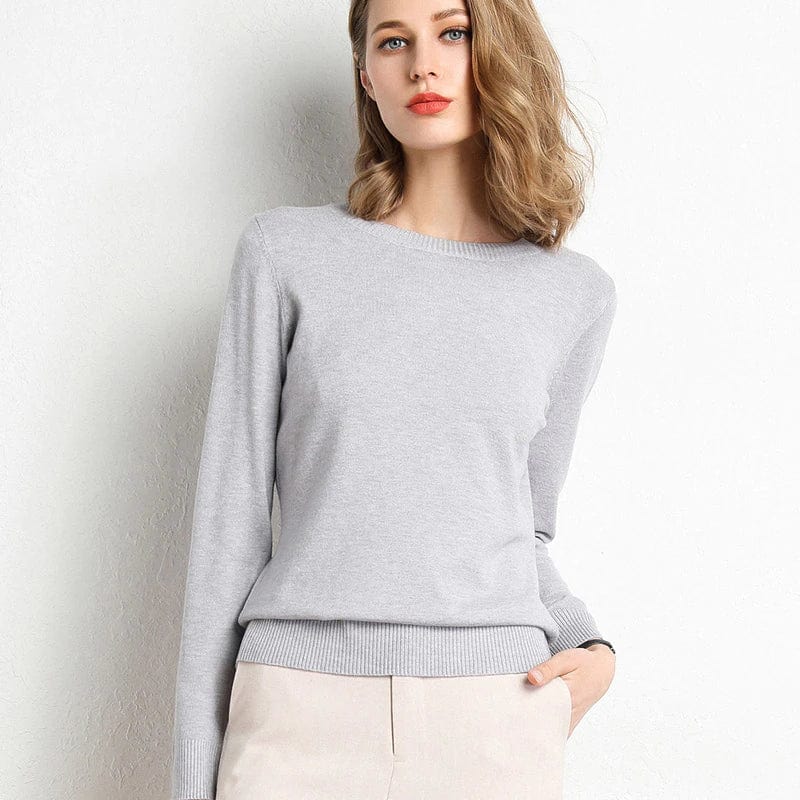 Women’s Classic Long-Sleeve Round-Neck Sweater